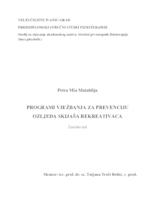 prikaz prve stranice dokumenta PROGRAMI VJEŽBANJA ZA PREVENCIJU OZLJEDA SKIJAŠA REKREATIVACA